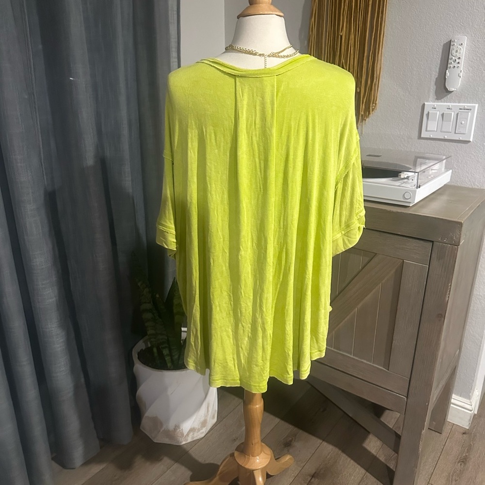 Vibrant Lime Button-Down Shirt - image 3
